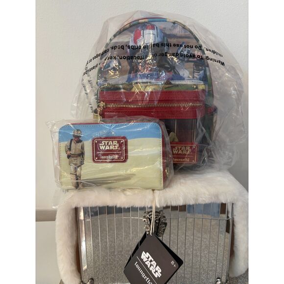 Loungefly Star Wars Phantom Menace Mini Backpack + Zip Around Wallet Bundle NEW - Picture 11 of 15